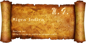 Migra Indira névjegykártya